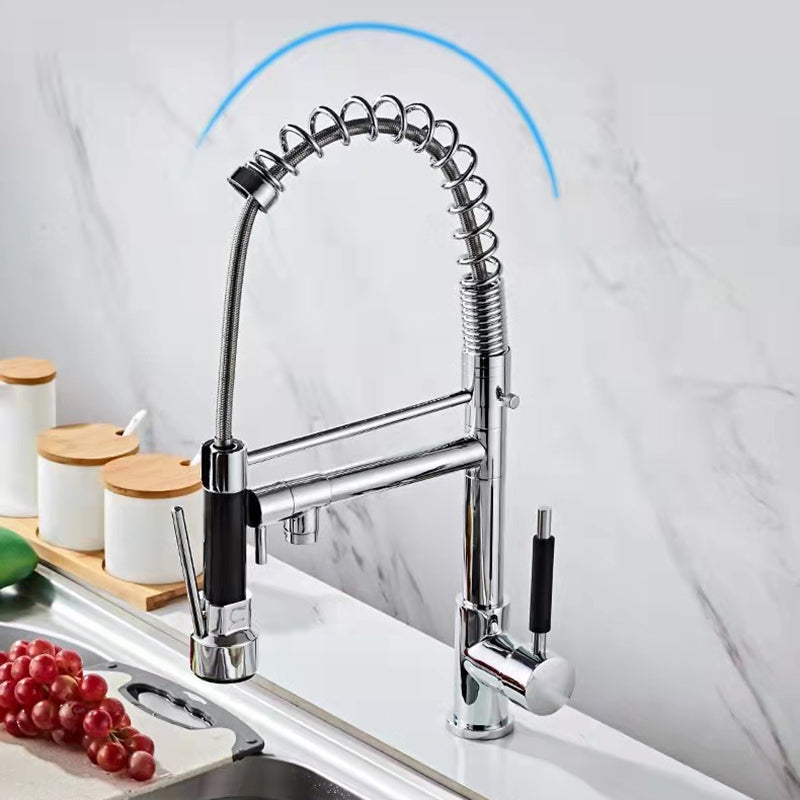 2-Function Kitchen Faucet 2-Handle Pull down Modern Farmhouse Kitchen Faucet