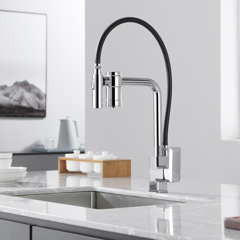 Single Handle Kitchen Faucet with Supply Lines Kitchen Sink Faucet with Pull down Sprayer