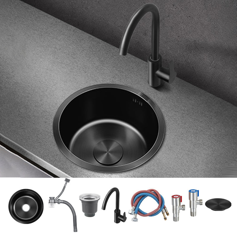 Classic Round Sink Stainless Steel Drop-In Friction Resistant Round Sink for Kitchen