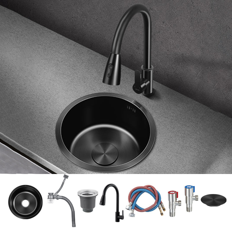 Classic Round Sink Stainless Steel Drop-In Friction Resistant Round Sink for Kitchen