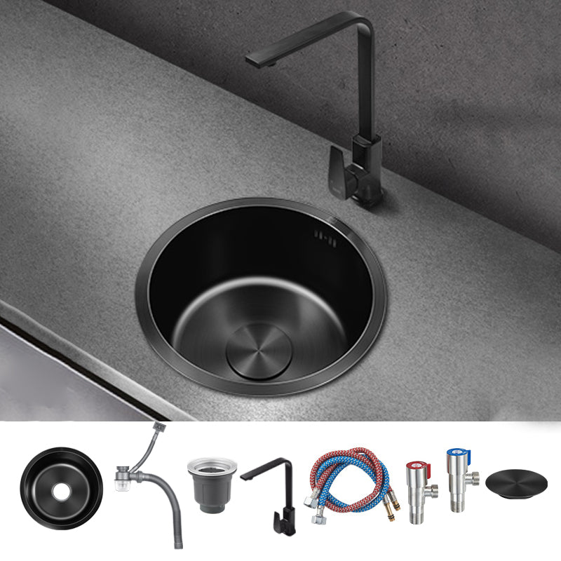 Classic Round Sink Stainless Steel Drop-In Friction Resistant Round Sink for Kitchen