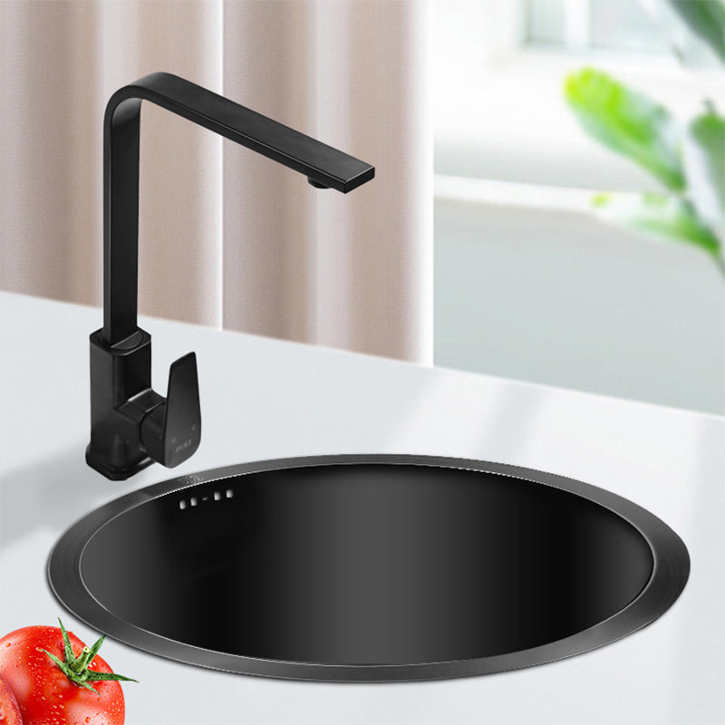 Classic Round Sink Stainless Steel Drop-In Friction Resistant Round Sink for Kitchen