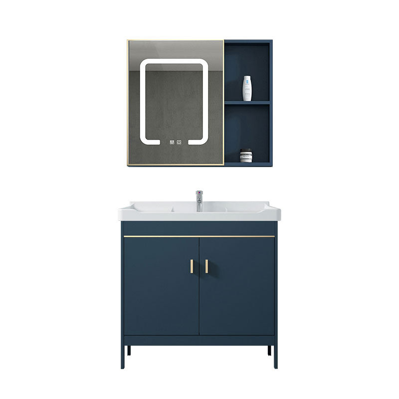 Glam Bathroom Vanity Set Ceramic Top Standalone Cabinet and Faucet Sink Vanity