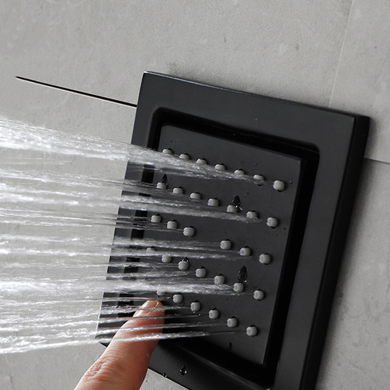 Modern Shower Faucet Adjustable Water Flow Rain Shower Head Shower System in Black