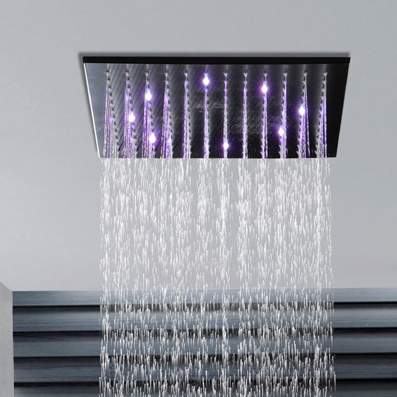 Modern Shower Faucet Adjustable Water Flow Rain Shower Head Shower System in Black