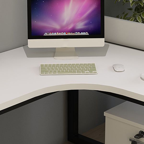 Industrial Wood Office Desk L-Shape Computer Desk with Bookshelf