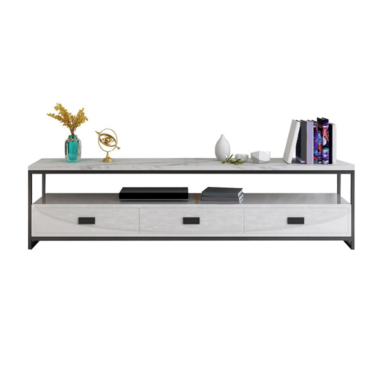 Modern TV Stand Console Open Storage Media Console TV Stand with 3 Drawers