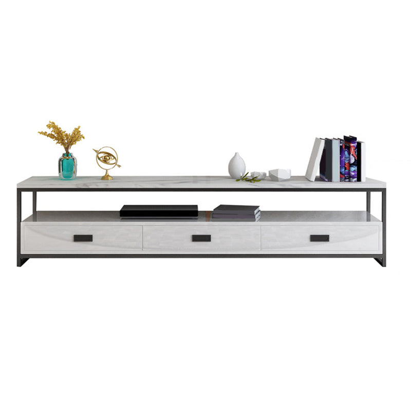 Modern TV Stand Console Open Storage Media Console TV Stand with 3 Drawers