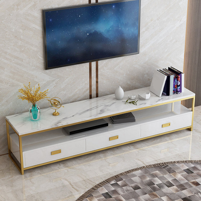 Modern TV Stand Console Open Storage Media Console TV Stand with 3 Drawers