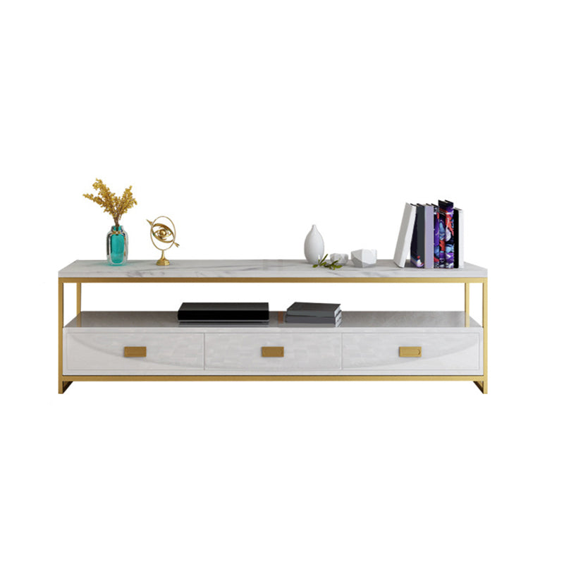 Modern TV Stand Console Open Storage Media Console TV Stand with 3 Drawers