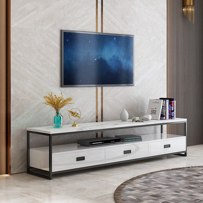 Modern TV Stand Console Open Storage Media Console TV Stand with 3 Drawers