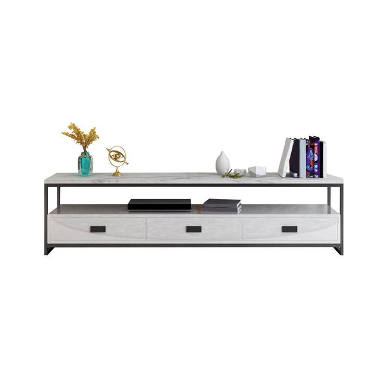 Modern TV Stand Console Open Storage Media Console TV Stand with 3 Drawers