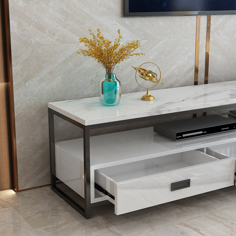 Modern TV Stand Console Open Storage Media Console TV Stand with 3 Drawers