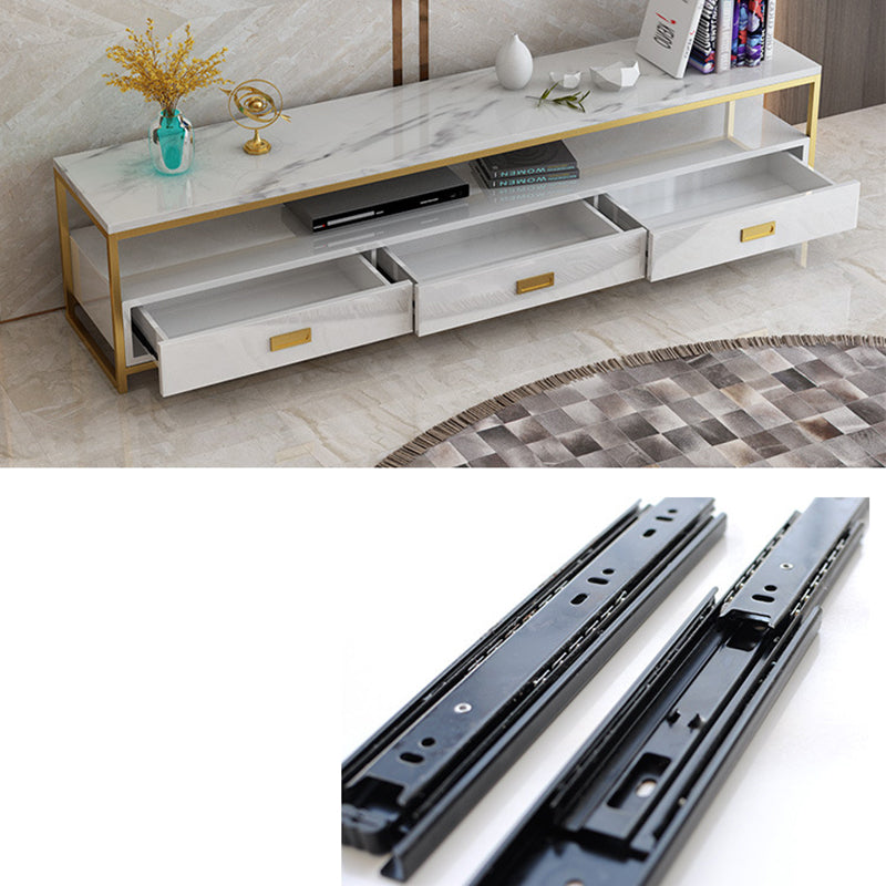 Modern TV Stand Console Open Storage Media Console TV Stand with 3 Drawers