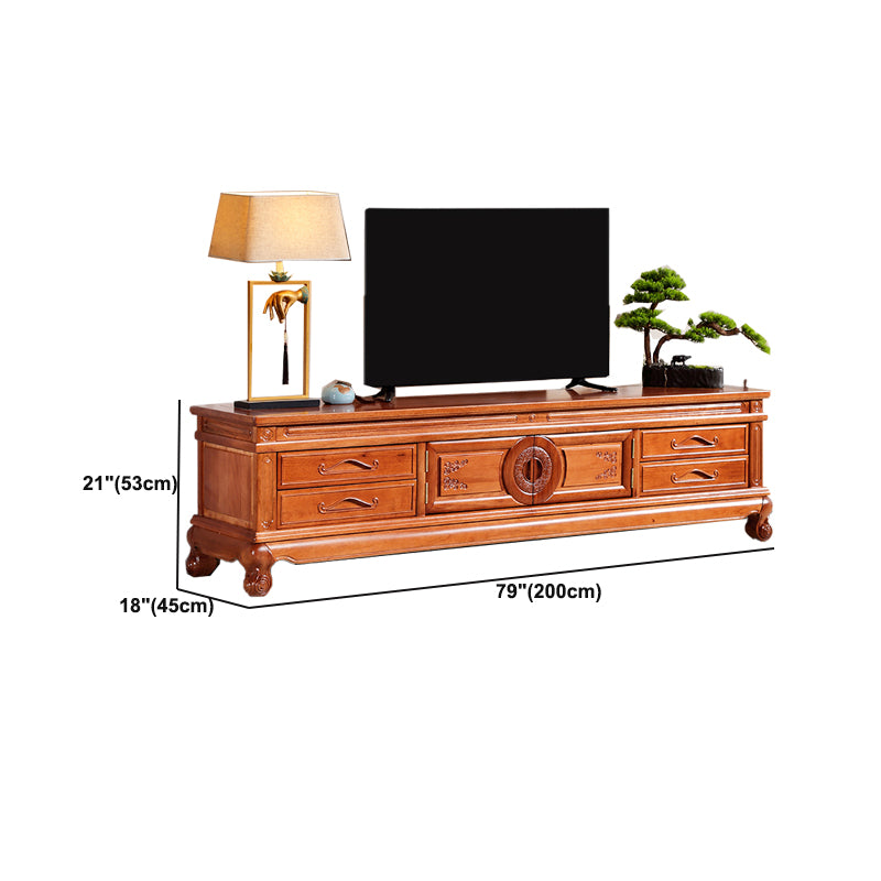 Wooden TV Cabinet Classical Storage TV Stand for Living Room