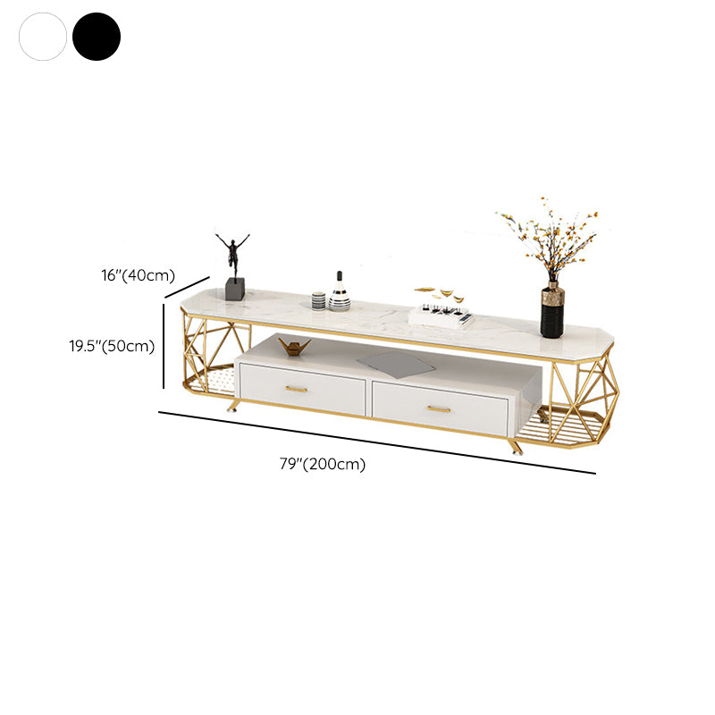 Open Storage TV Stand Console Glam Media Console TV Stand for Living Room