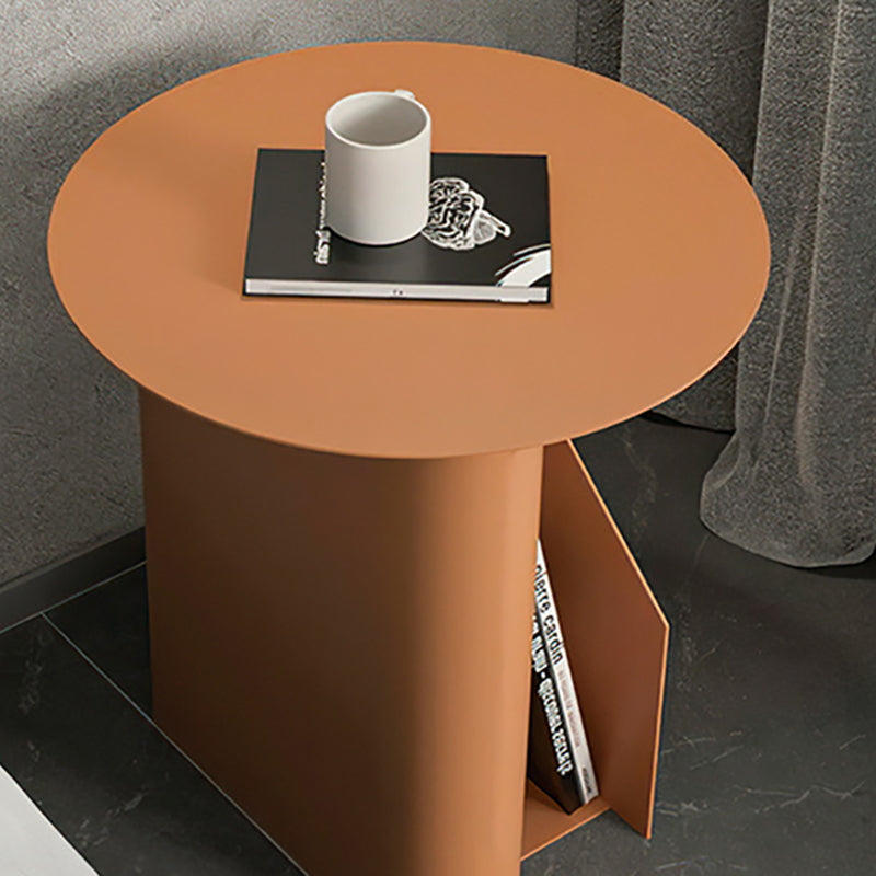 Round Bedside Cabinet Contemporary Metal Accent Table Nightstand