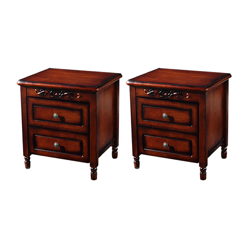 17.5"W X 20"H Traditional Nightstand Rubber-wood Night Table for Living Room