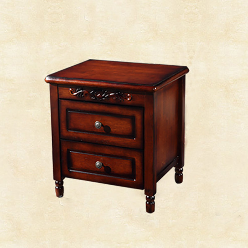 17.5"W X 20"H Traditional Nightstand Rubber-wood Night Table for Living Room