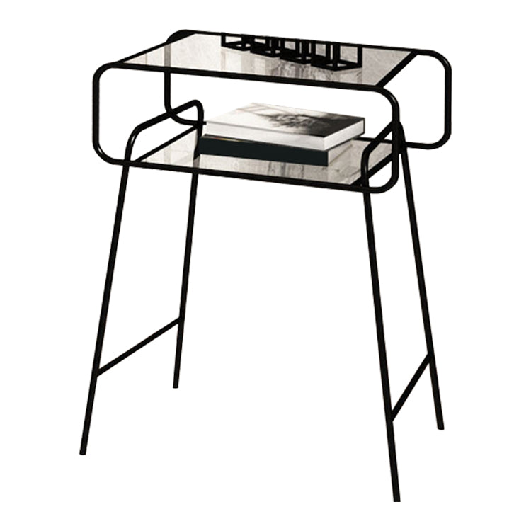 14"W X 21"H Modern Nightstand Glass Accent Table Nightstand without Drawers