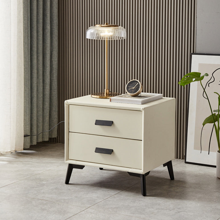 Modern Bedside Cabinet Solid Wood Accent Table Nightstand for Bedroom