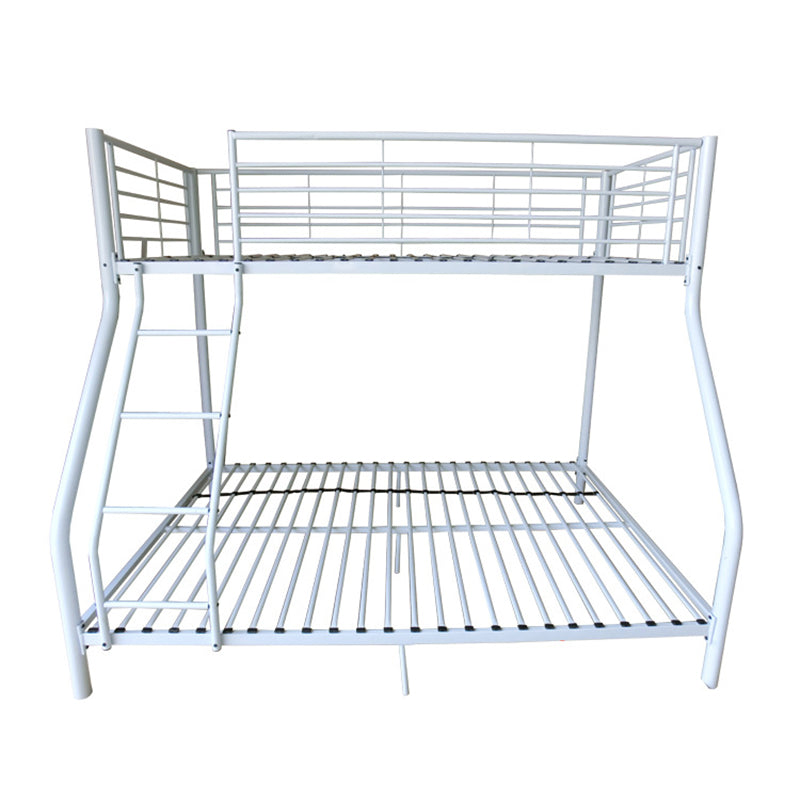 Metal Standard Bunk Bed with Built-In Ladder Modern Iron High Loft Bed Frame