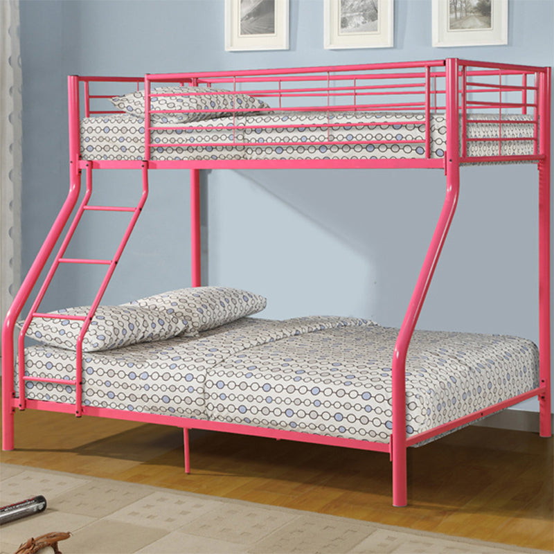 Metal Standard Bunk Bed with Built-In Ladder Modern Iron High Loft Bed Frame