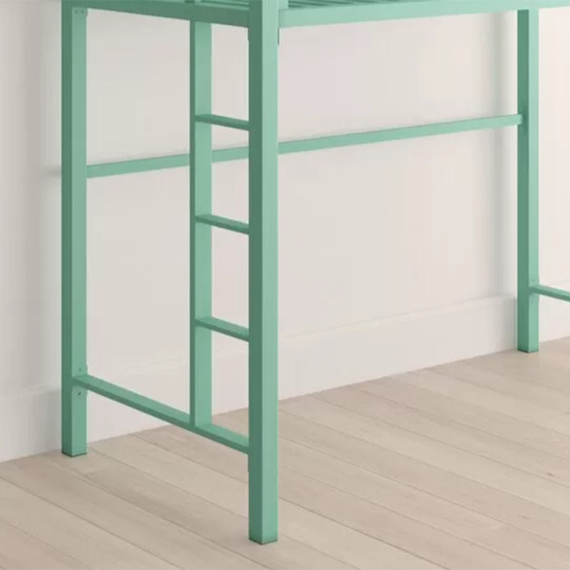 High Loft Bed Contemporary Simple Iron Bed Frame with Guardrail