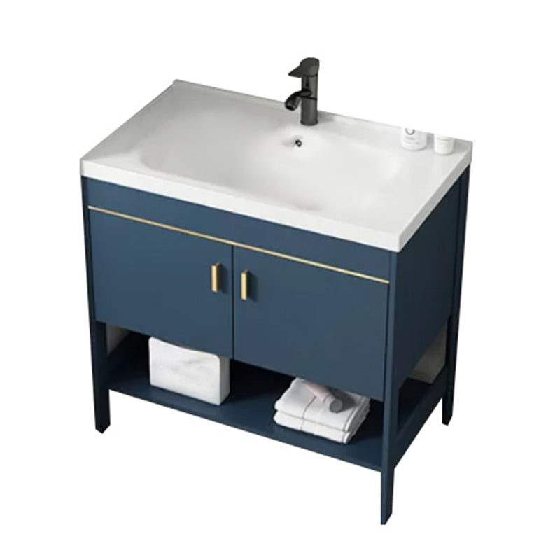 Glam Sink Vanity Stainless Steel Standalone Cabinet and Shelving Included Vanity Set