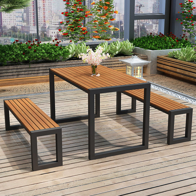 Industrial 1/3 Pieces Dining Set Reclaimed Wood Dining Table Set for Outdoor