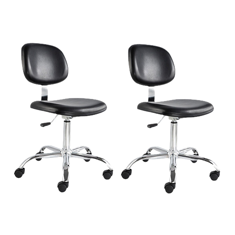 Modern Desk Chair Leather Office Chair Low-Back Chair with Wheels