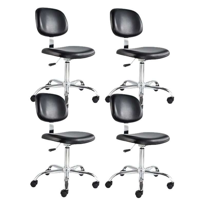 Modern Desk Chair Leather Office Chair Low-Back Chair with Wheels