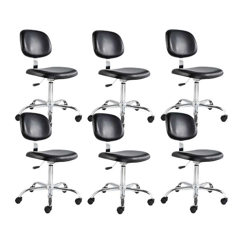 Modern Desk Chair Leather Office Chair Low-Back Chair with Wheels