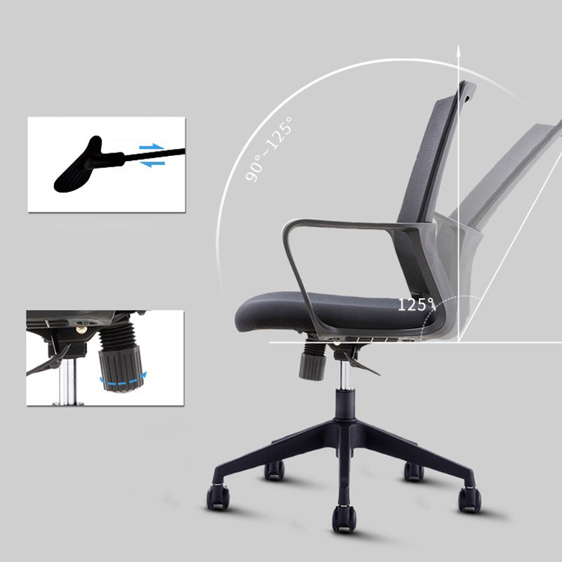 Modern Desk Chair Mesh Ergonomic Computer Chair Mid-Back Chair with Wheels