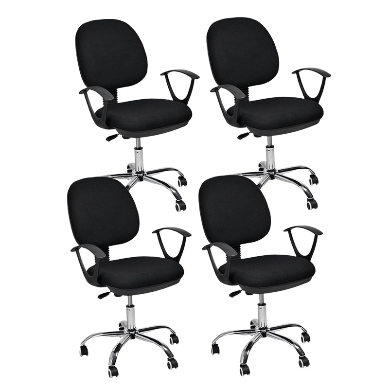 Contemporary Swivel Chair Microfiber Black Task Office Chair