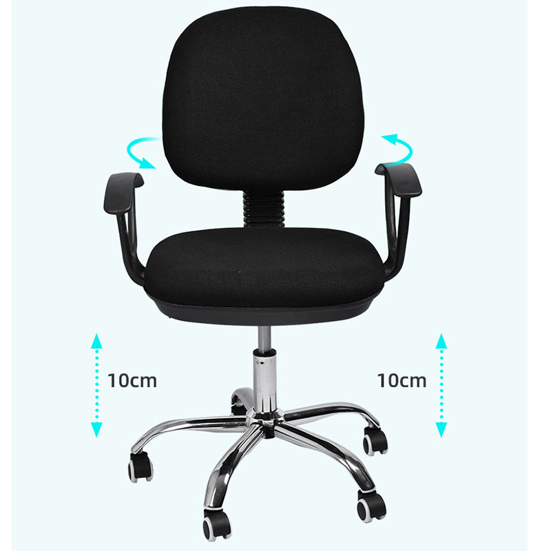 Contemporary Swivel Chair Microfiber Black Task Office Chair