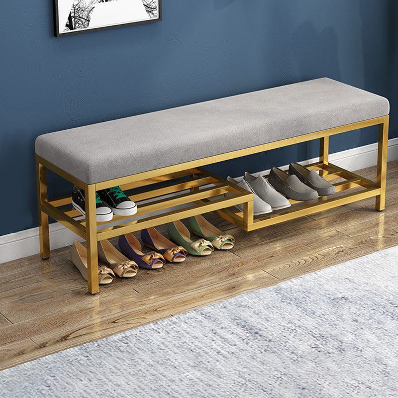 13.8" Wide Modern Seating Bench Rectangle Solid Color Entryway Bench with Storage