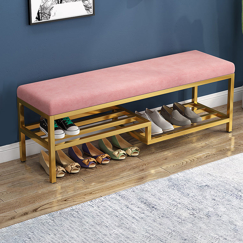 13.8" Wide Modern Seating Bench Rectangle Solid Color Entryway Bench with Storage