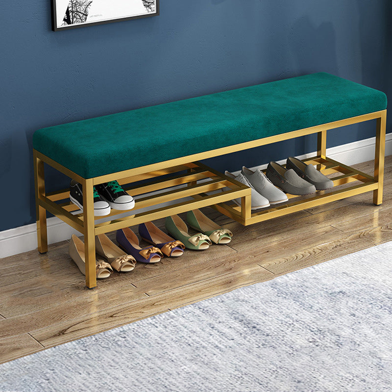 13.8" Wide Modern Seating Bench Rectangle Solid Color Entryway Bench with Storage