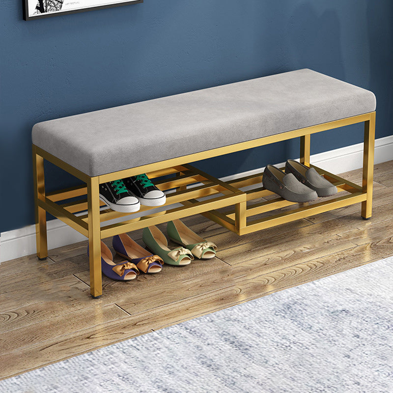 13.8" Wide Modern Seating Bench Rectangle Solid Color Entryway Bench with Storage