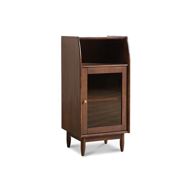 17.7" Wide Solid Wood Accent Cabinet 1 - Shelf and 1 - Door Glass Paned Chest