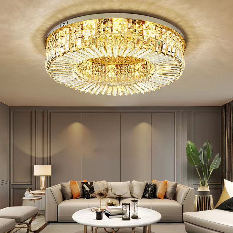 Geometric Flush Chandelier Lighting Contemporary Crystal Flush Mount Fixture