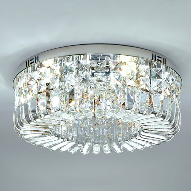 Modern Geometric Flush Light Fixtures Crystal Flush Mount Lights in Clear