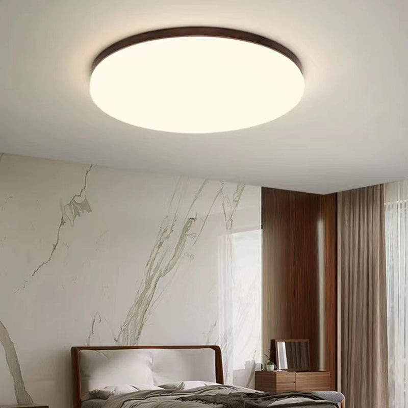 1-Light Ceiling Lighting Modern Wood Ceiling Mount Light Fixture in Brown