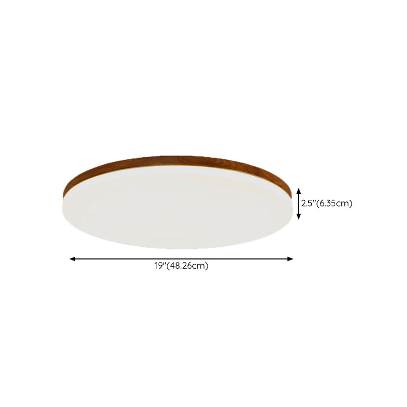 1-Light Ceiling Lighting Modern Wood Ceiling Mount Light Fixture in Brown