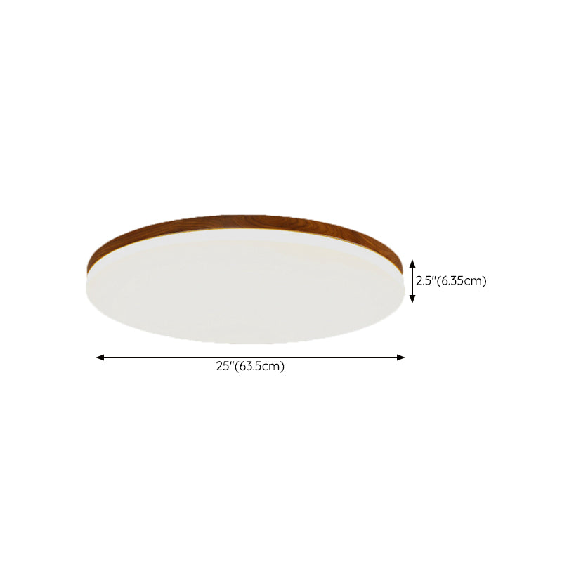 1-Light Ceiling Lighting Modern Wood Ceiling Mount Light Fixture in Brown