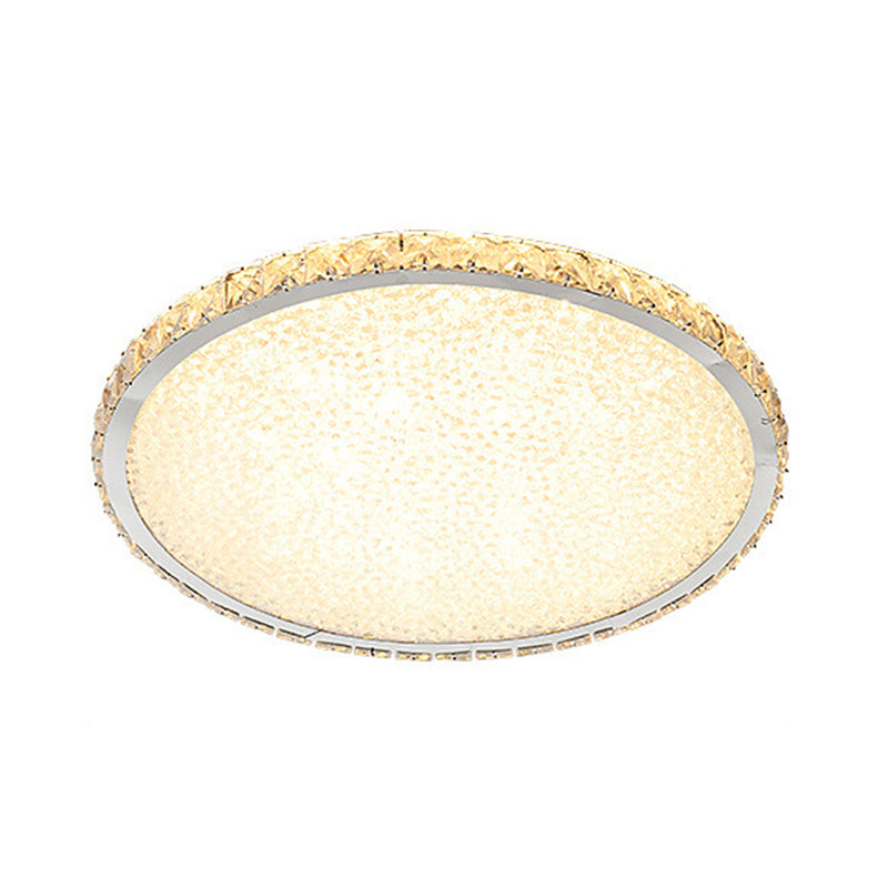 Circle Flush Ceiling Light Modern Crystal 1 Light Flush Light Fixtures