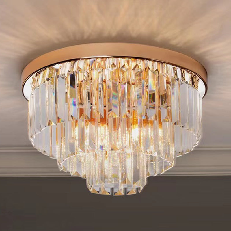 Crystal Tiered Flush Mount Light Fixtures Modern Flush Mount