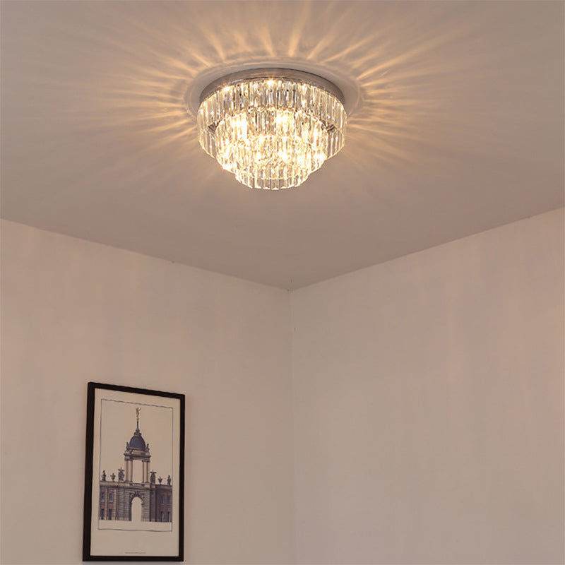 Crystal Tiered Flush Mount Light Fixtures Modern Flush Mount