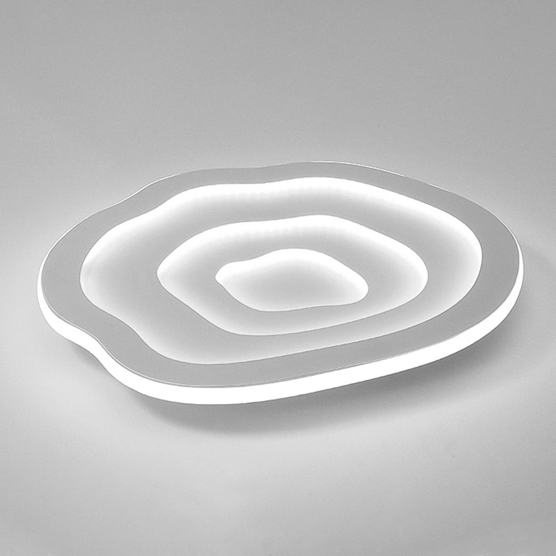 Ripples Shape Flush Mount Modern Style Acrylic 1 Light Flush Light in White